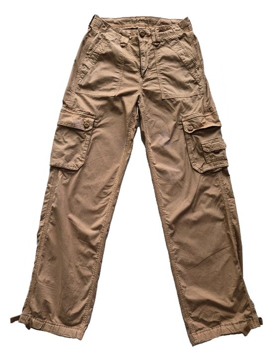 American Eagle Outfitters Pants - American Eagle Cargo Pants in Deep Tan Color with Ankle Ties Size 0